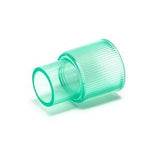Clear ribbed medical tubing connector adapter for respiratory equipment