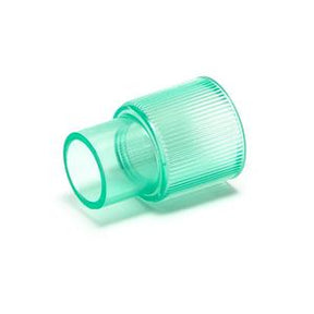Clear ribbed medical tubing connector adapter for respiratory equipment