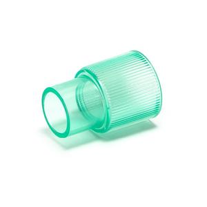 Clear ribbed medical tubing connector adapter for respiratory equipment