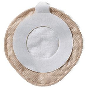 Round adhesive ostomy wafer with a central opening for medical stoma care