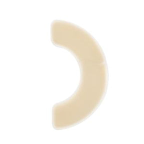 Curved beige adhesive barrier strip for medical use on a white background