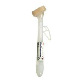 Handheld medical wound cleanser with soft sponge tip and clear handle