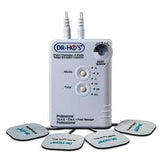 TENS and EMS pain therapy device with four electrode pads for home medical use