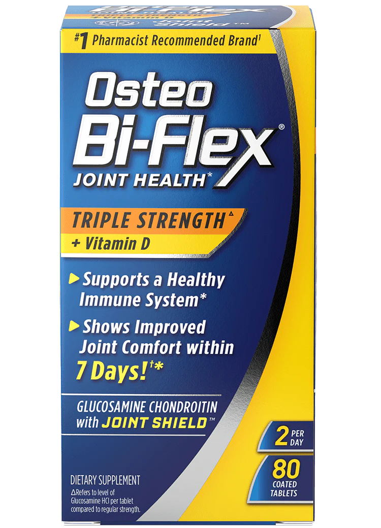 Osteo Bi-Flex Joint Health Triple Strength dietary supplement box with 80 coated tablets