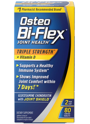 Osteo Bi-Flex Joint Health Triple Strength dietary supplement box with 80 coated tablets