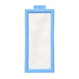 Rectangular medical filter pad with blue border on white background