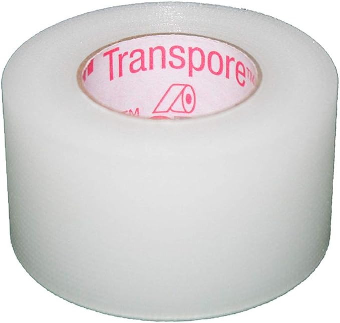 Roll of clear medical adhesive tape for wound care and secure bandage application