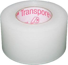 Roll of clear medical adhesive tape for wound care and secure bandage application