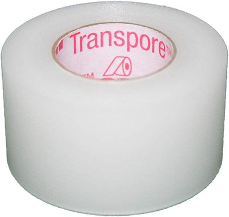 Roll of clear medical adhesive tape for wound care and secure bandage application