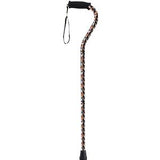Adjustable walking cane with ergonomic handle and patterned shaft for mobility support