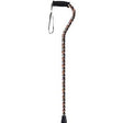 Patterned walking cane with ergonomic handle and wrist strap for mobility support