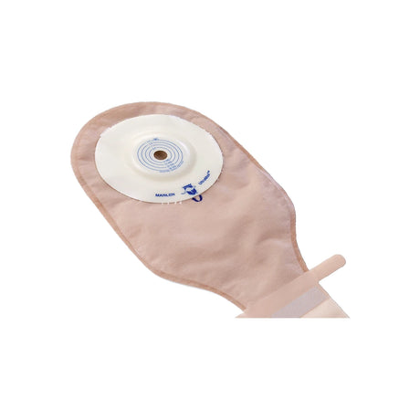 Beige ostomy pouch with adhesive barrier for stoma care and medical supply needs