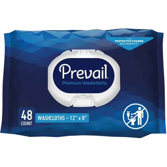 Prevail Unscented Disposable Adult Washcloth 12" X 8"