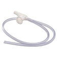 Clear medical feeding tube with white connector, essential home medical supply