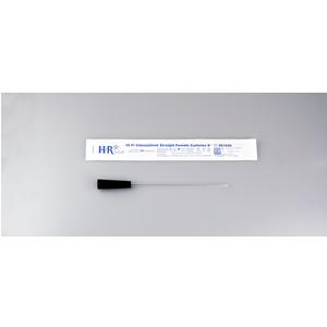 Sterile medical swab with black handle and packaging on gray background