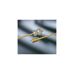 Silicone Foley catheter with dual lumen and inflated balloon for medical use