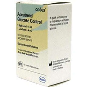 Accutrend Glucose Control solution box for blood glucose monitoring, medical supply product.