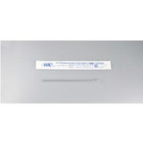 Sterile medical swab stick and packaging on gray background, essential medical supply
