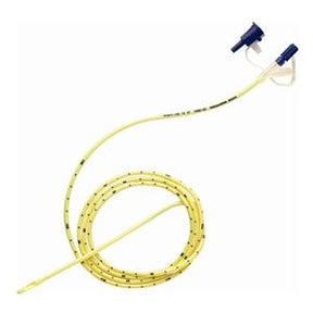 Medical feeding tube with measurement markings and connector for home care supplies