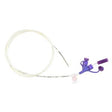 Medical feeding tube with purple connectors for home healthcare and chronic condition support