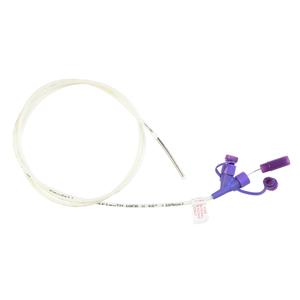 Medical feeding tube with purple connectors for home healthcare and chronic condition support