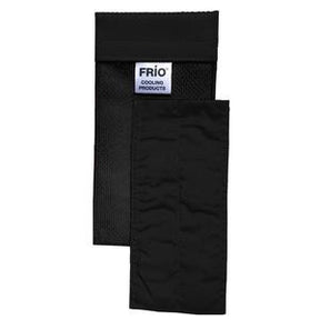 Black Frio cooling pouch for medication storage, shown with insert, on a white background