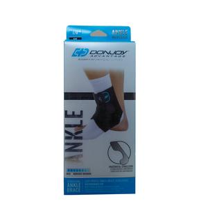 DonJoy ankle brace packaging with image of ankle support for injury or chronic condition
