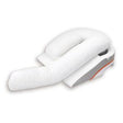 Orthopedic body pillow with arm support on a white background for medical comfort