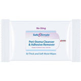 Peri-stoma cleanser and adhesive remover wipes pack, 50 moist wipes for stoma care