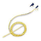 yellow medical catheter tube with blue connectors for home healthcare supplies
