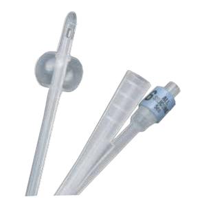 Sterile silicone Foley catheter with inflation balloon and clear tubing for medical use