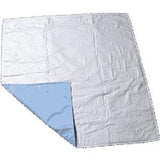 Disposable underpad with blue waterproof backing for incontinence protection