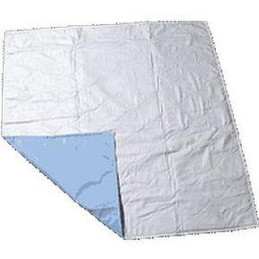 Disposable underpad with blue waterproof backing for incontinence protection