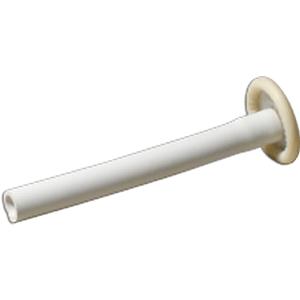 White medical catheter with flange, essential medical supply for home healthcare