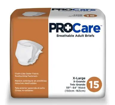 Procare Adult Brief, Tab Closure, Medium 32" - 44" , Heavy Absorbency  - Replaces: Fqcrb0121