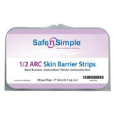 Safe n Simple 1/2 arc skin barrier strips packaging, hydrocolloid, water resistant, 20 count