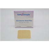 Skin Barrier Sheet Plus with aloe and zinc oxide, medical dressing pad in front of box packaging