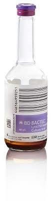 BD BACTEC medical vial with purple cap for blood culture testing