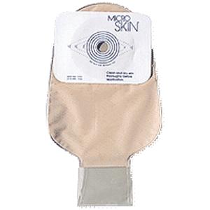 One-piece beige ostomy pouch with cut-to-fit skin barrier for medical use