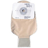 Beige ostomy pouch with adhesive barrier for medical use, home health care supply