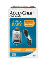 Accu-Chek Guide Me blood glucose monitoring system box with meter and SmartPack vial