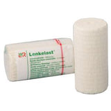 Elastic medical bandage roll for wound care and support, product packaging visible