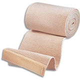 Elastic medical bandage roll for compression and wound care on white background