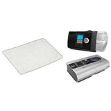 CPAP machine filter pad with two CPAP devices for sleep apnea therapy