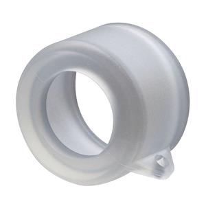 Transparent medical silicone ring, circular with smooth finish, isolated on white background