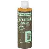 Betadine Solution antiseptic bottle, topical povidone-iodine, medical supply