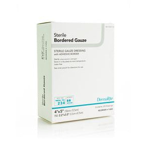 Sterile bordered gauze box for wound care, adhesive sterile gauze dressing for medical use
