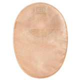 Beige ostomy pouch for medical stoma care, displayed on white background