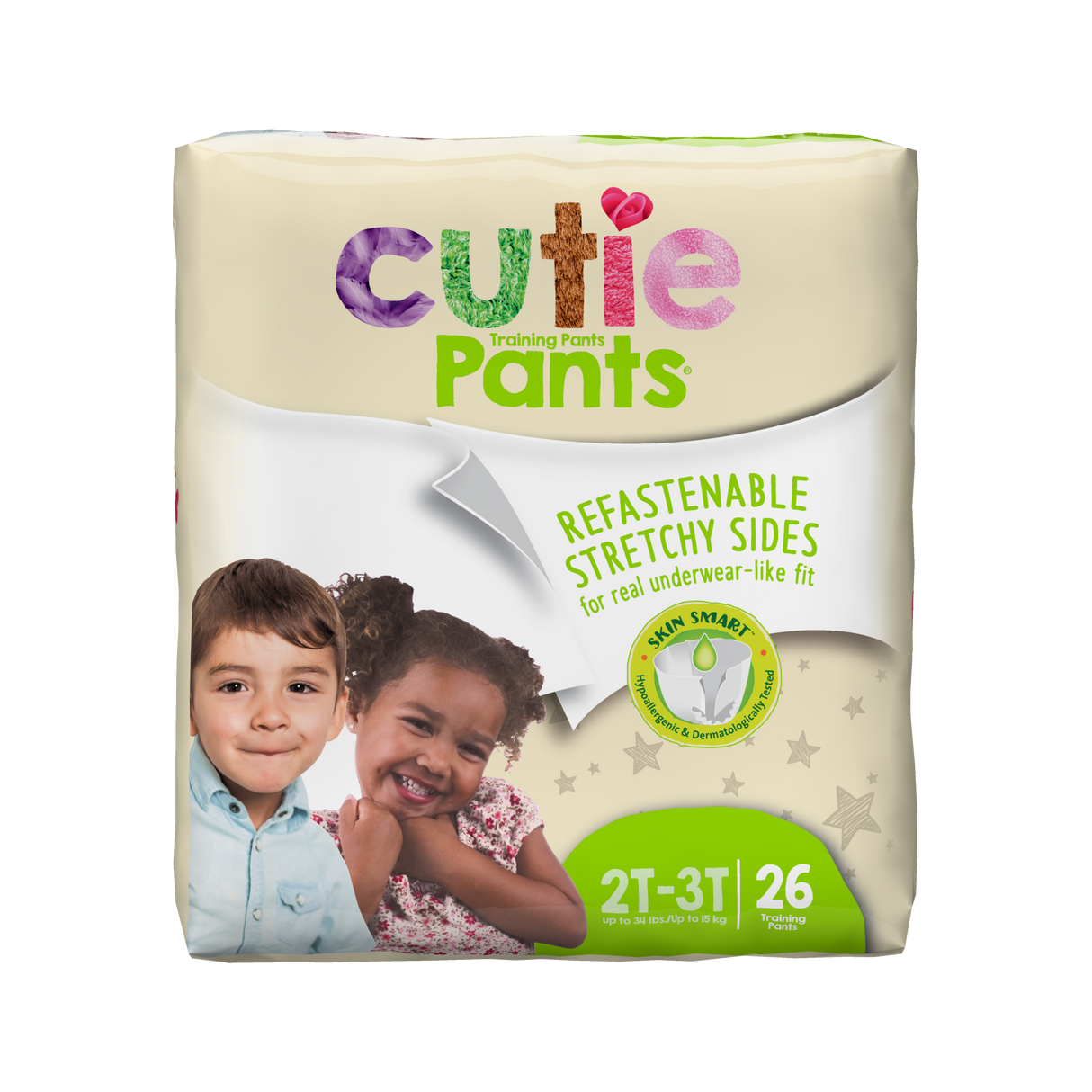 Cutie Pants Refastenable Training Pants for Boys and Girls 2T-3T