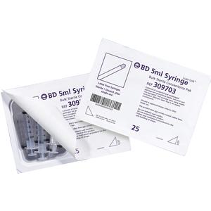 BD 5ml sterile syringe packs for medical use, 25 count, unopened and partially opened.